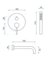 Bateria Wannowa podtynkowa Rea Lungo Czarna + Box