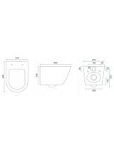 Zestaw Misa WC Carlo Mini Flat + Bidet Carlo Mini White Gold Edge