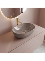 Lavabo sobre encimera Rea Lisa Beige Shiny