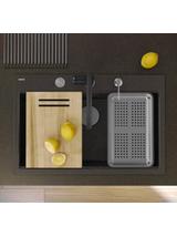 Zlewozmywak granitowy MARC 110 WORKSTATION Czarny Metalik