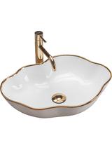 Νιπτήρας πάγκου Rea Pearl Gold Edge 51.5 x 37.5x  13.5 cm