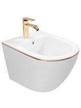 Bidet podwieszany Rea Carlo Mini White Gold Edge