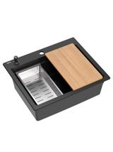 Zlewozmywak granitowy KURT 110 WORKSTATION Czarny