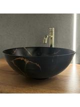 Umywalka nablatowa REA Stella Black Marble Brush