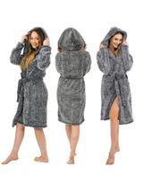 Szlafrok Damski Fluffy grey S/M