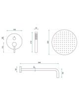 Kit de douche encastré Rea Lungo Grip Brush Copper + BOX