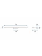 LAMPA KINKIET ŁAZIENKOWY LED NAD LUSTRO 12W 53CM APP369-1W CHROM