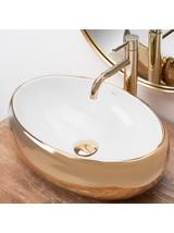 Πάγκος νιπτήρας Rea Linda Gold White 48,5 x 34x 14,5 cm