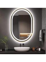 LUSTRO ŚCIENNE LED OLL 60x90 cm Złote Szczotkowane