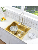Stainless steel sink Liam BRUSH GOLD