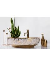 Umywalka Nablatowa Rea Margot White/Gold