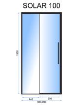 Drzwi prysznicowe SOLAR BLACK MAT 100