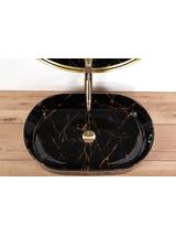 Umywalka nablatowa REA Nadia Czarna Marble Shiny