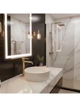 Bateria umywalkowa Rea Foster Złoty Szczotkowany Wysoka