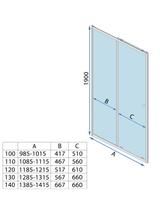 Porte de douche Rea Primo Slide 120 Chrome