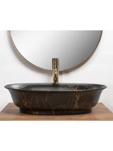 Umywalka nablatowa Rea Roma Black Marble Matt