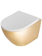 Zestaw Misa WC Carlo Mini Flat + Bidet Carlo Mini złoto biała
