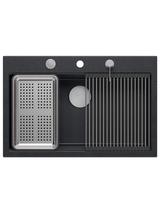 Zlewozmywak granitowy MARC 110 WORKSTATION Czarny Metalik