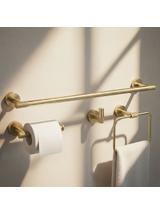 Juego de accesorios de baño GRID Brush Gold 4 piezas