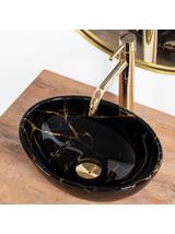 Umywalka nablatowa Rea Sofia Mini Black Marble Shiny