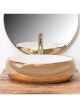 Πάγκος νιπτήρας Rea Linda Gold White 48,5 x 34x 14,5 cm