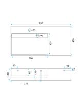 Umývadlo REA Archi 75 CM White na dosku - konglomerát