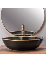 Rea Pearl  //  Color : Black Matt & Gold Edge  //  51.5 x  37.5 x 13.5 cm