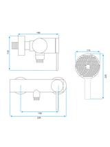 Shower faucet REA Foss/Clif Brush Copper