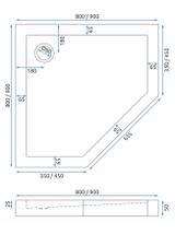 Kabina Rea HEX Black 80x80 Prysznicowa