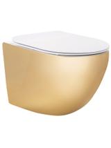 Zestaw Misa WC Carlo Mini Flat + Bidet Carlo Mini złoto biała