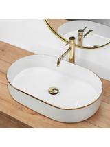Νιπτήρας πάγκου Rea Nadia White Gold Edge 61 x 38.5 x 12 cm