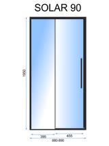 Drzwi prysznicowe SOLAR BLACK MAT 90