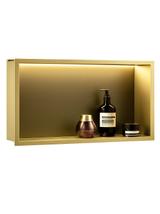 VSTAVANÁ KÚPEĽŇOVÁ POLICA LED 30x60 brush gold