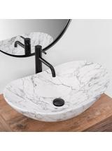 Umywalka nablatowa Rea Royal Statuario Marble Matt