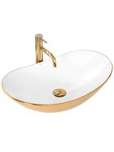 Umywalka nablatowa Rea Royal Gold/White
