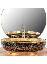 Umywalka nablatowa MARGOT BLACK/GOLD