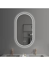 LUSTRO ŚCIENNE LED OVL 50x100cm Czarne