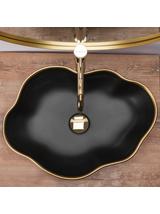 Rea Pearl  //  Color : Black Matt & Gold Edge  //  51.5 x  37.5 x 13.5 cm