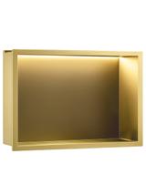 VSTAVANÁ KÚPEĽŇOVÁ POLICA LED 30x45 brush gold