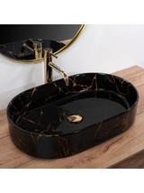 Umywalka nablatowa REA Nadia Czarna Marble Shiny