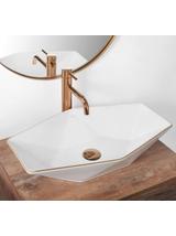 Πάγκος νιπτήρας Rea Vegas White Rose Gold Edge 57 x 37x 12 cm