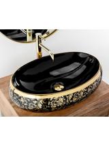 Umywalka nablatowa Rea Meryl Black / Gold