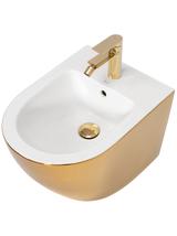 Zestaw Misa WC Carlo Mini Flat + Bidet Carlo Mini złoto biała