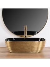 Umywalka nablatowa Rea Belinda BLACK BRUSH GOLD
