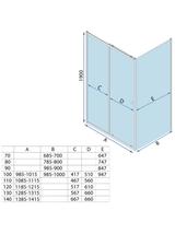 Cabine de douche Rea Primo Slide 110x80 Chrome
