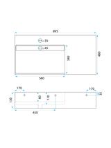 Umywalka konglomeratowa Archi 90 CM Szary mat