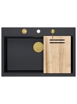 Zlewozmywak granitowy MARC 110 WORKSTATION Czarny
