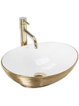 Umywalka nablatowa Rea Sofia White Gold Brush