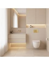 Cadru WC încastrat Rea cu buton HD Gold