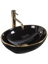 Umywalka nablatowa Rea Sofia Black Gold Edge